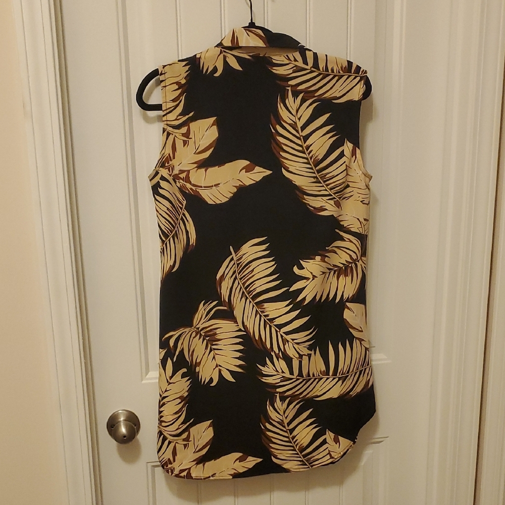 Cupshe Black and Tan Leaf Print Sundress Size M. - Picture 7 of 12
